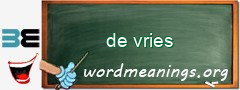 WordMeaning blackboard for de vries